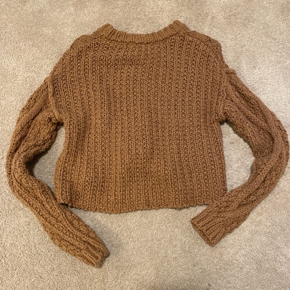 Free People Brown Crew Neck Sweater - Picture 2 of 4